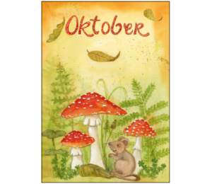 Postkarte - Monatskarte Oktober Pilze